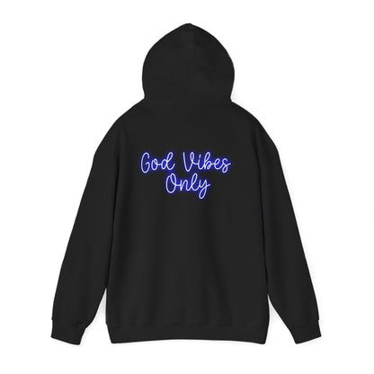 Good Vibes Only Hoodie — Neon Script Comfort Pullover BACK PRINT - Savage Operators Tactical Tee | Hoodie | Savage Operators Clothing | Patriotic Apparel | Military Humor | High Quality S