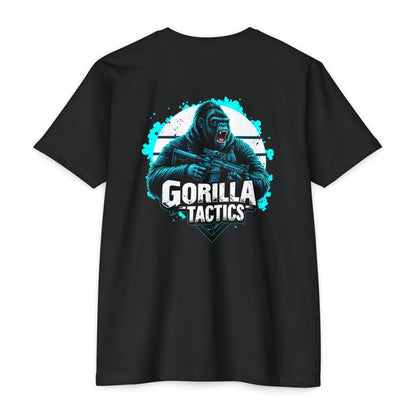 Gorilla Tactics Shirt – Armed Primate Graphic Tee for Alpha Males & Tactical Freaks with taste - BACK PRINT - Savage Operators Tactical Tee | T-Shirt | Savage Operators Clothing | Patriotic Apparel | Military Humor | High Quality CVC Black