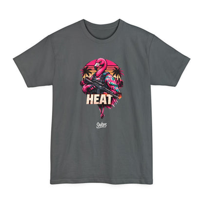 Heat Flamingo T‑Shirt — Retro Neon Flamingo Tall Tee - Savage Operators Tactical Tee | T-Shirt | Savage Operators Clothing | Patriotic Apparel | Military Humor | High Quality Navy
