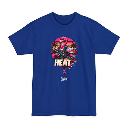 Heat Flamingo T‑Shirt — Retro Neon Flamingo Tall Tee - Savage Operators Tactical Tee | T-Shirt | Savage Operators Clothing | Patriotic Apparel | Military Humor | High Quality Deep Royal