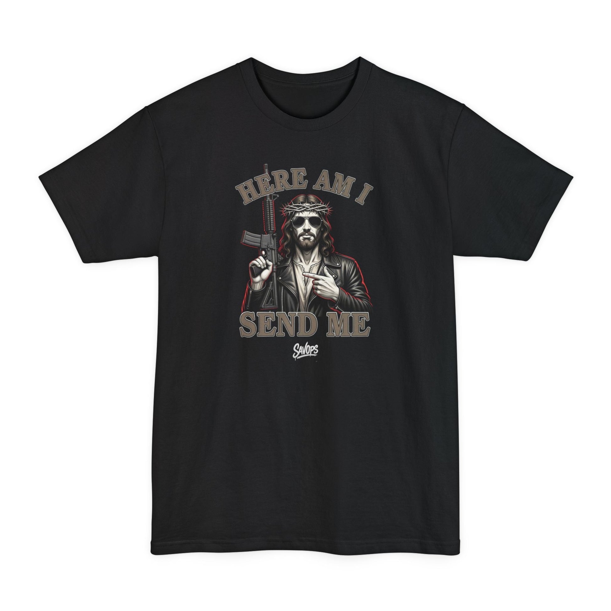 Here Am I Send Me Patriotic Veteran — T-Shirt - Savage Operators Tactical Tee | T-Shirt | Savage Operators Clothing | Patriotic Apparel | Military Humor | High Quality Black