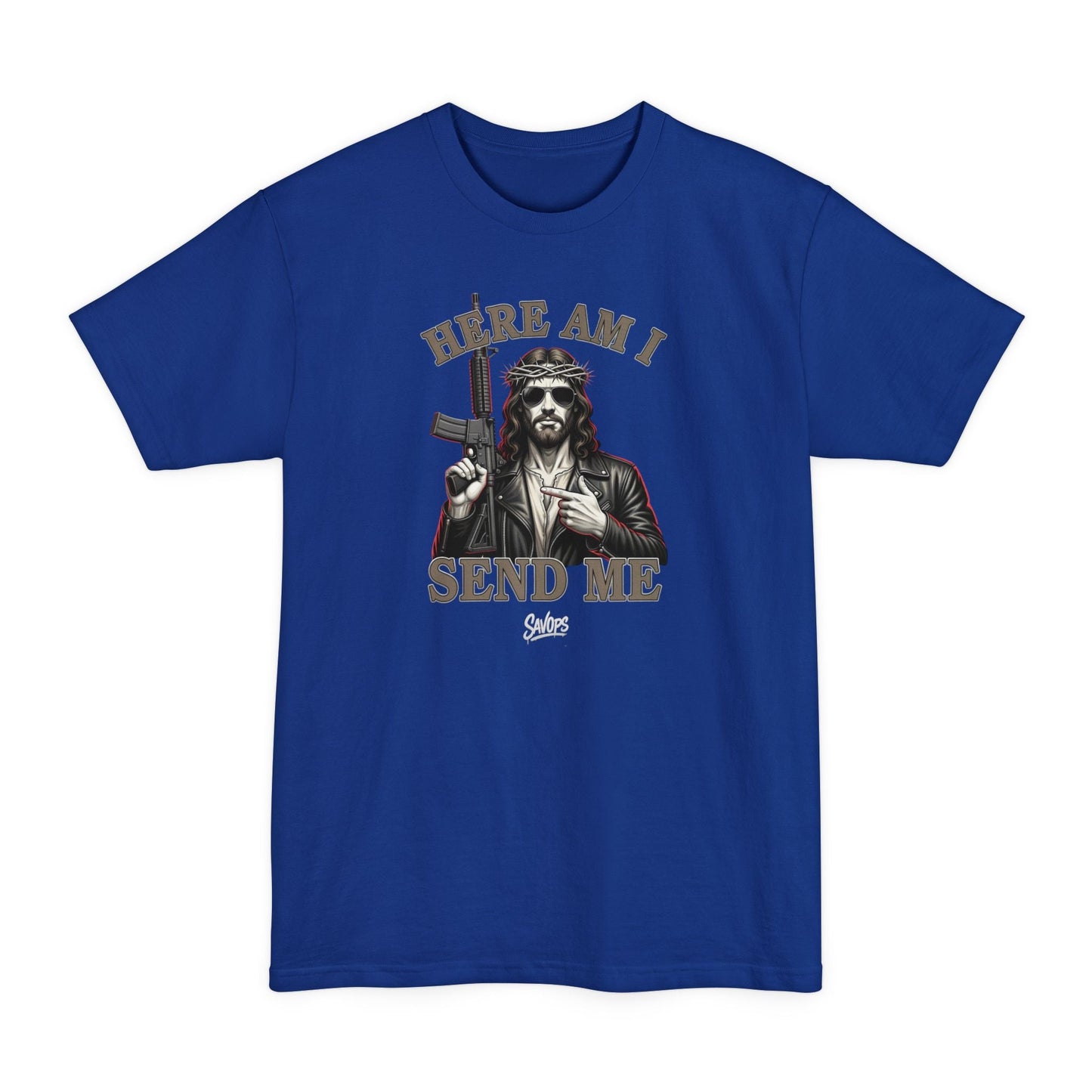 Here Am I Send Me Patriotic Veteran — T-Shirt - Savage Operators Tactical Tee | T-Shirt | Savage Operators Clothing | Patriotic Apparel | Military Humor | High Quality Deep Royal