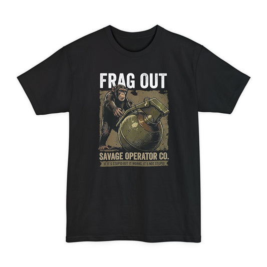 Hey Catch Monkey Savage Operator Co. T-Shirt XLT Big & Tall - Savage Operators Tactical Tee | T-Shirt | Savage Operators Clothing | Patriotic Apparel | Military Humor | High Quality Black