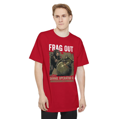 Hey Catch Monkey Savage Operator Co. T-Shirt XLT Big & Tall - Savage Operators Tactical Tee | T-Shirt | Savage Operators Clothing | Patriotic Apparel | Military Humor | High Quality Deep Red