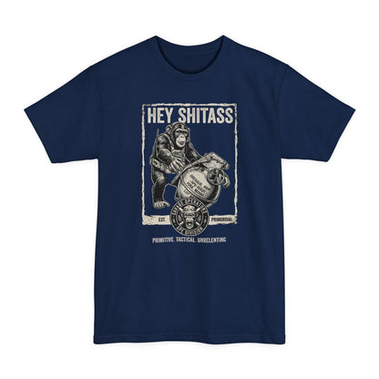 Hey Monkey Catch Military Humor - Funny Graphic T-Shirt XLT Big&Tall - Savage Operators Tactical Tee | T-Shirt | Savage Operators Clothing | Patriotic Apparel | Military Humor | High Quality Navy