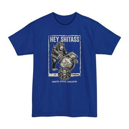 Hey Monkey Catch Military Humor - Funny Graphic T-Shirt XLT Big&Tall - Savage Operators Tactical Tee | T-Shirt | Savage Operators Clothing | Patriotic Apparel | Military Humor | High Quality Deep Royal