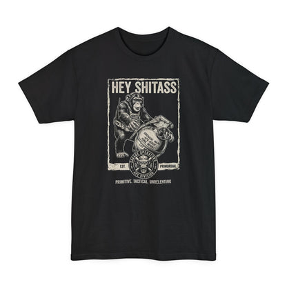 Hey Monkey Catch Military Humor - Funny Graphic T-Shirt XLT Big&Tall - Savage Operators Tactical Tee | T-Shirt | Savage Operators Clothing | Patriotic Apparel | Military Humor | High Quality Black