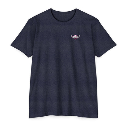 Hey Monkey Catch v2 Savage Operator Graphic T-Shirt - Back Print - Savage Operators Tactical Tee | T-Shirt | Savage Operators Clothing | Patriotic Apparel | Military Humor | High Quality CVC Midnight Navy