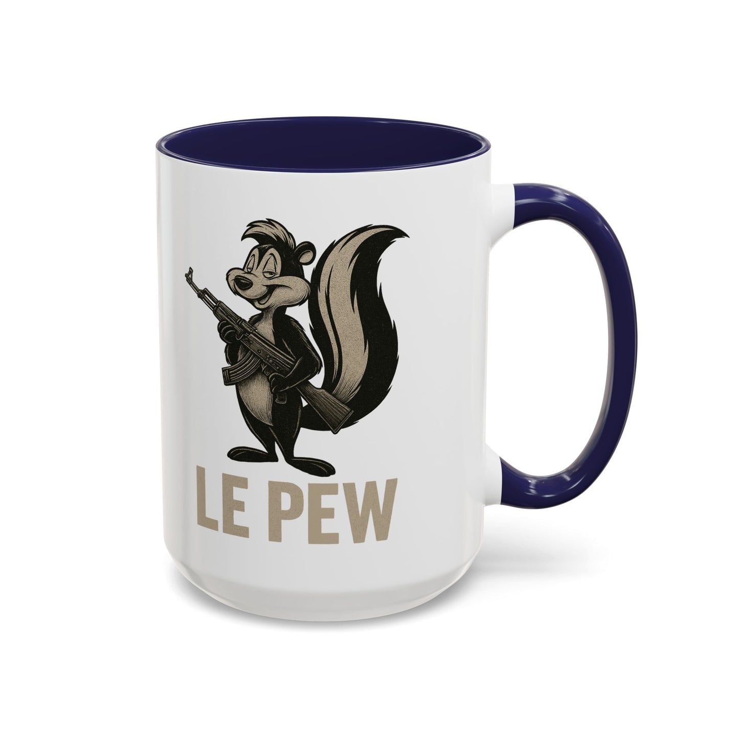 Le Pew Coffee Mug Skunk with Rifle Retro Funny Accent Cup - Savage Operators Tactical Tee | Mug | Savage Operators Clothing | Patriotic Apparel | Military Humor | High Quality 15oz