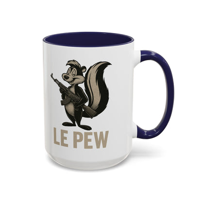 Le Pew Coffee Mug Skunk with Rifle Retro Funny Accent Cup - Savage Operators Tactical Tee | Mug | Savage Operators Clothing | Patriotic Apparel | Military Humor | High Quality 15oz