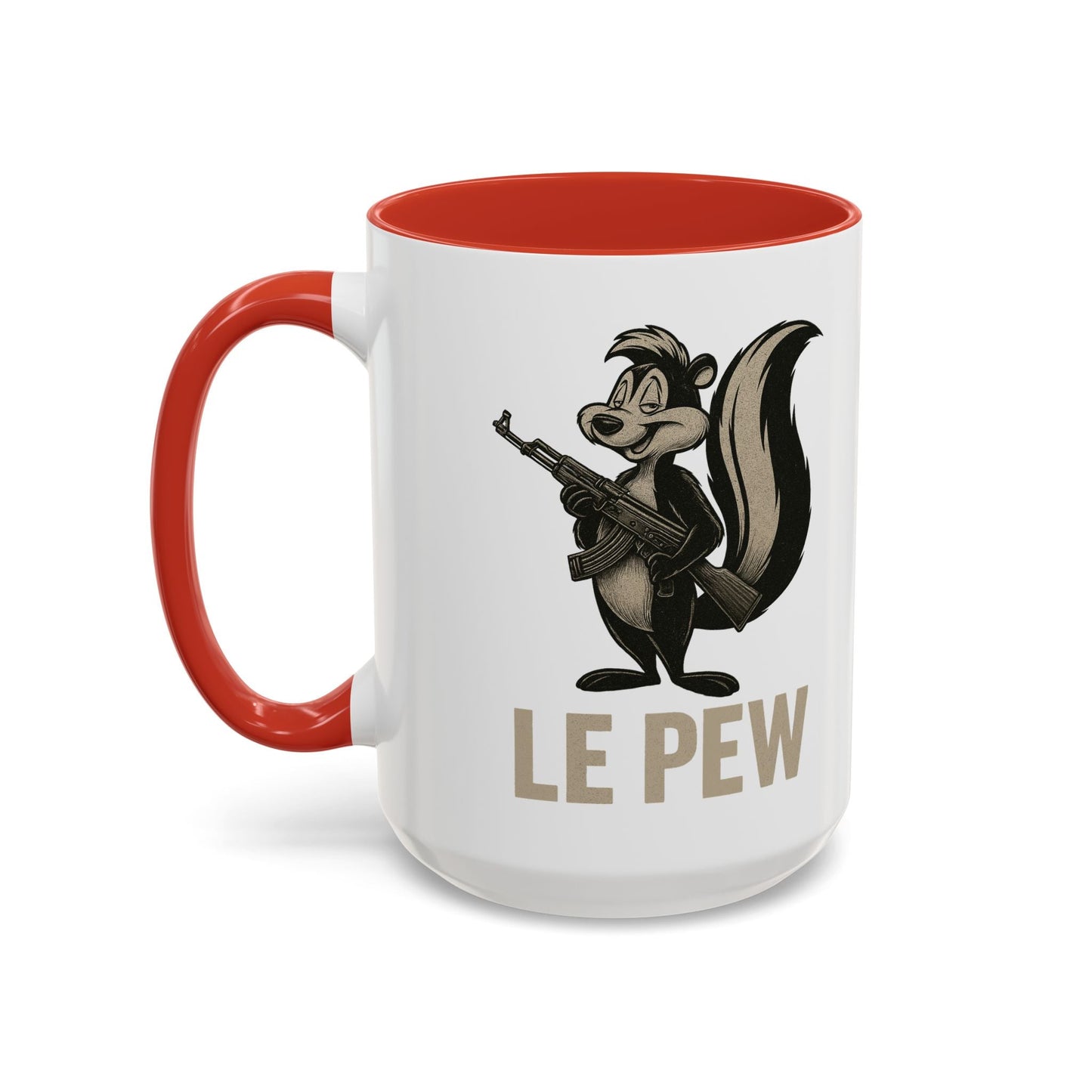 Le Pew Coffee Mug Skunk with Rifle Retro Funny Accent Cup - Savage Operators Tactical Tee | Mug | Savage Operators Clothing | Patriotic Apparel | Military Humor | High Quality 15oz