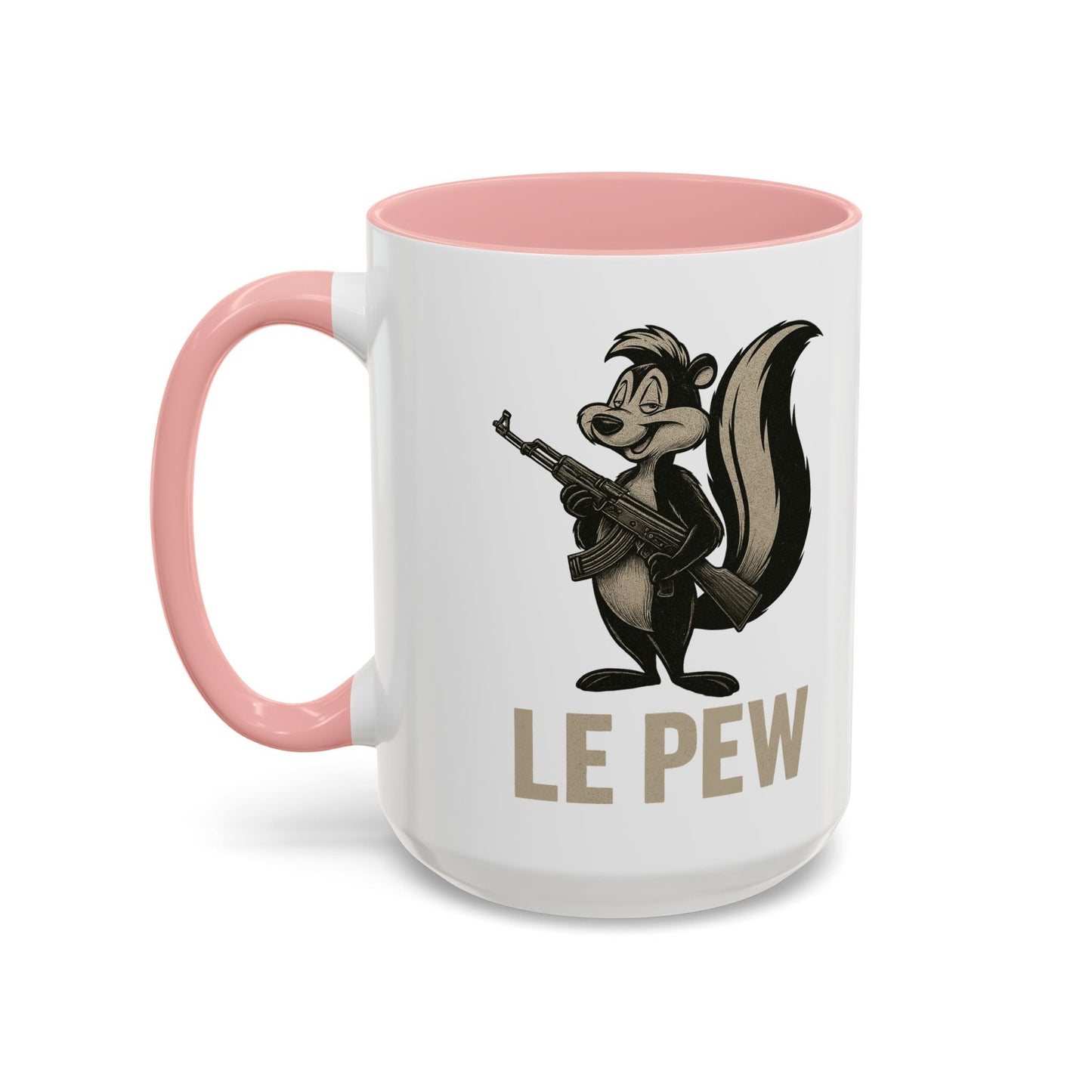 Le Pew Coffee Mug Skunk with Rifle Retro Funny Accent Cup - Savage Operators Tactical Tee | Mug | Savage Operators Clothing | Patriotic Apparel | Military Humor | High Quality 15oz