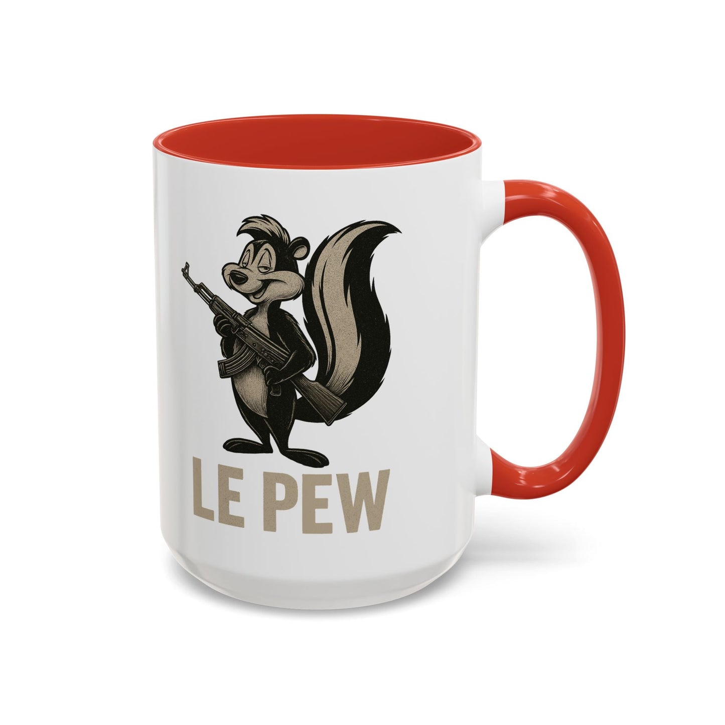 Le Pew Coffee Mug Skunk with Rifle Retro Funny Accent Cup - Savage Operators Tactical Tee | Mug | Savage Operators Clothing | Patriotic Apparel | Military Humor | High Quality 15oz