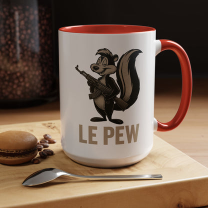 Le Pew Coffee Mug Skunk with Rifle Retro Funny Accent Cup - Savage Operators Tactical Tee | Mug | Savage Operators Clothing | Patriotic Apparel | Military Humor | High Quality 15oz