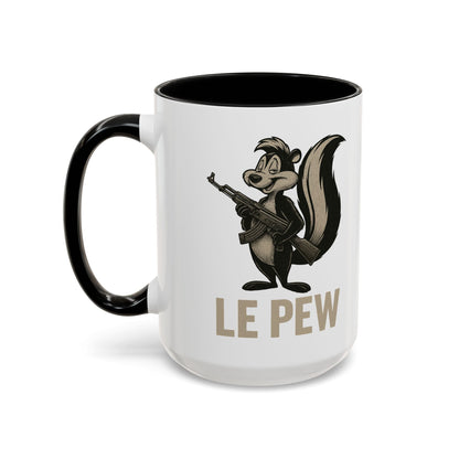 Le Pew Coffee Mug Skunk with Rifle Retro Funny Accent Cup - Savage Operators Tactical Tee | Mug | Savage Operators Clothing | Patriotic Apparel | Military Humor | High Quality 15oz