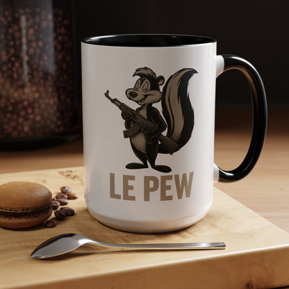 Le Pew Coffee Mug Skunk with Rifle Retro Funny Accent Cup - Savage Operators Tactical Tee | Mug | Savage Operators Clothing | Patriotic Apparel | Military Humor | High Quality 15oz