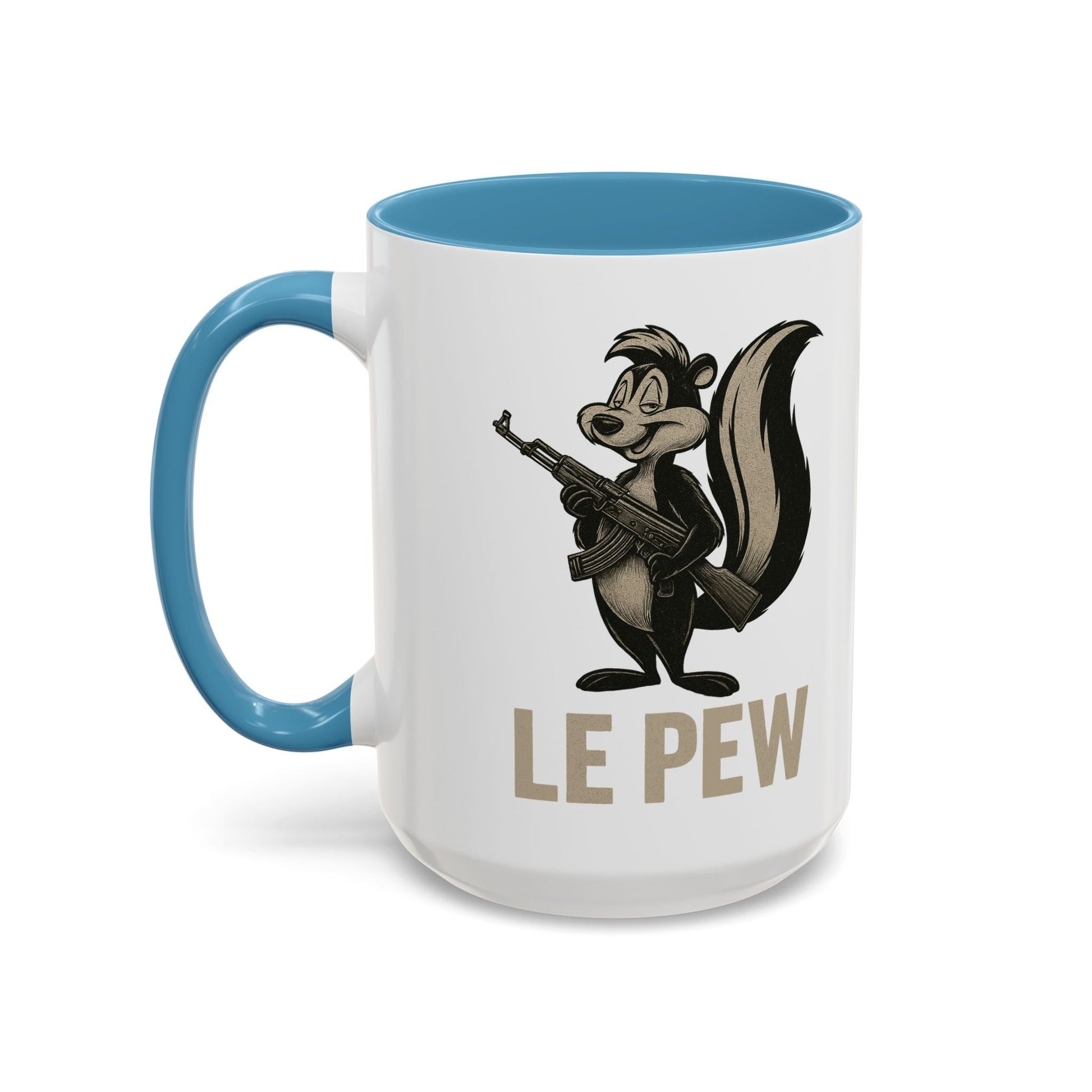 Le Pew Coffee Mug Skunk with Rifle Retro Funny Accent Cup - Savage Operators Tactical Tee | Mug | Savage Operators Clothing | Patriotic Apparel | Military Humor | High Quality 15oz
