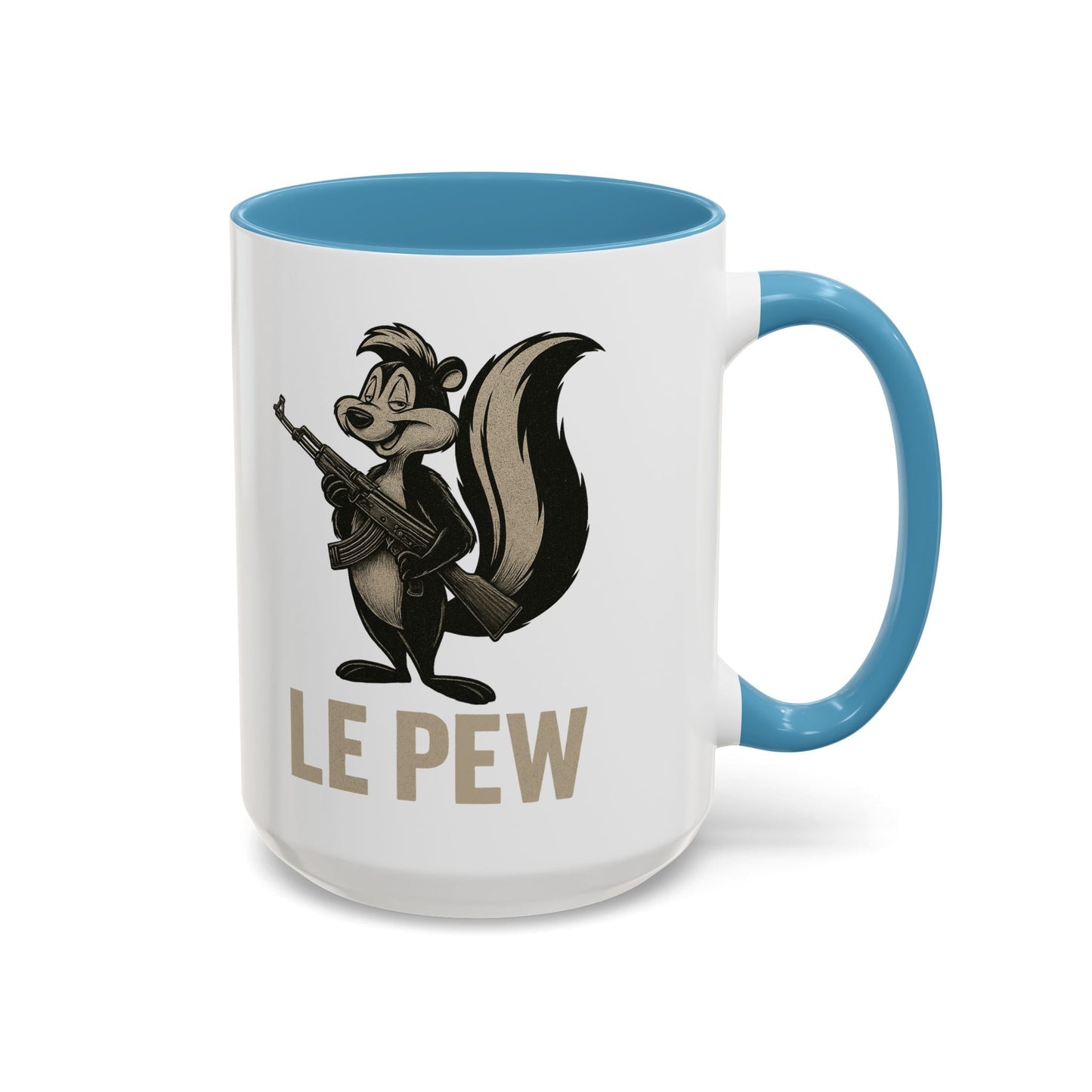 Le Pew Coffee Mug Skunk with Rifle Retro Funny Accent Cup - Savage Operators Tactical Tee | Mug | Savage Operators Clothing | Patriotic Apparel | Military Humor | High Quality 15oz