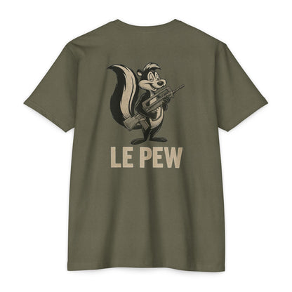 Le Pew Skunk - FAMAS F1 Variant Tactical Humor Tee - Savage Operators Tactical Tee | T-Shirt | Savage Operators Clothing | Patriotic Apparel | Military Humor | High Quality CVC Midnight Navy