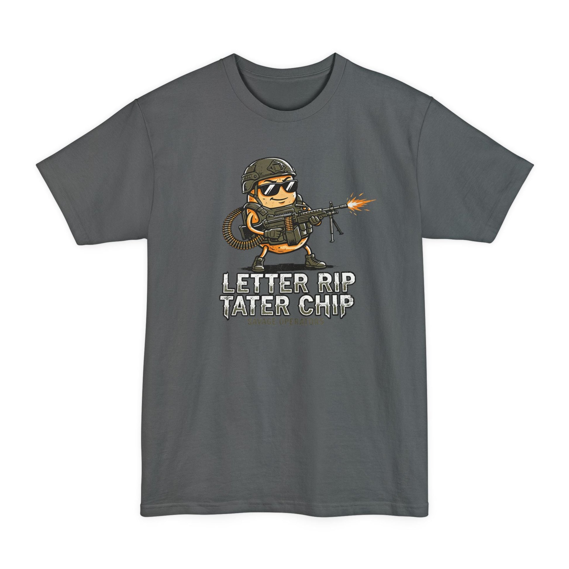 Let Er Rip Tater Chip Big & Tall Shirt – XLT Tactical Graphic Tee | Funny Military Shirt Extended Sizes | Savage Operators - Savage Operators Tactical Tee | T-Shirt | Savage Operators Clothing | Patriotic Apparel | Military Humor | High Quality Deep Royal