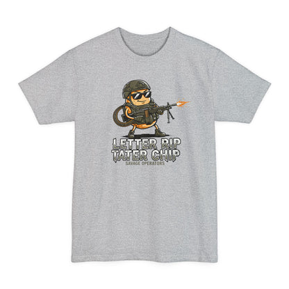 Let Er Rip Tater Chip Big & Tall Shirt – XLT Tactical Graphic Tee | Funny Military Shirt Extended Sizes | Savage Operators - Savage Operators Tactical Tee | T-Shirt | Savage Operators Clothing | Patriotic Apparel | Military Humor | High Quality Navy