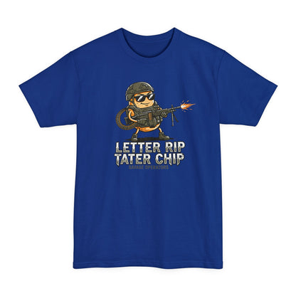 Let Er Rip Tater Chip Big & Tall Shirt – XLT Tactical Graphic Tee | Funny Military Shirt Extended Sizes | Savage Operators - Savage Operators Tactical Tee | T-Shirt | Savage Operators Clothing | Patriotic Apparel | Military Humor | High Quality Deep Royal
