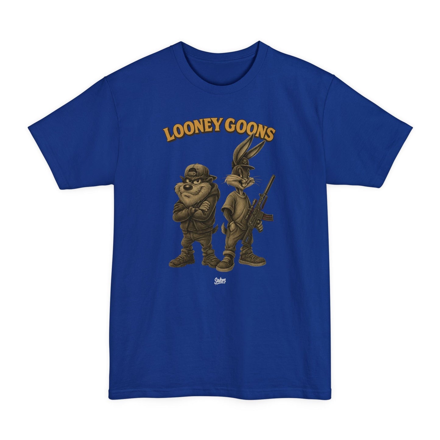 Looney Goons Graphic Tactical T-Shirt – Retro Dark Humor Tall Tee - Savage Operators Tactical Tee | T-Shirt | Savage Operators Clothing | Patriotic Apparel | Military Humor | High Quality Deep Royal