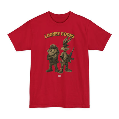 Looney Goons Graphic Tactical T-Shirt – Retro Dark Humor Tall Tee - Savage Operators Tactical Tee | T-Shirt | Savage Operators Clothing | Patriotic Apparel | Military Humor | High Quality Deep Red