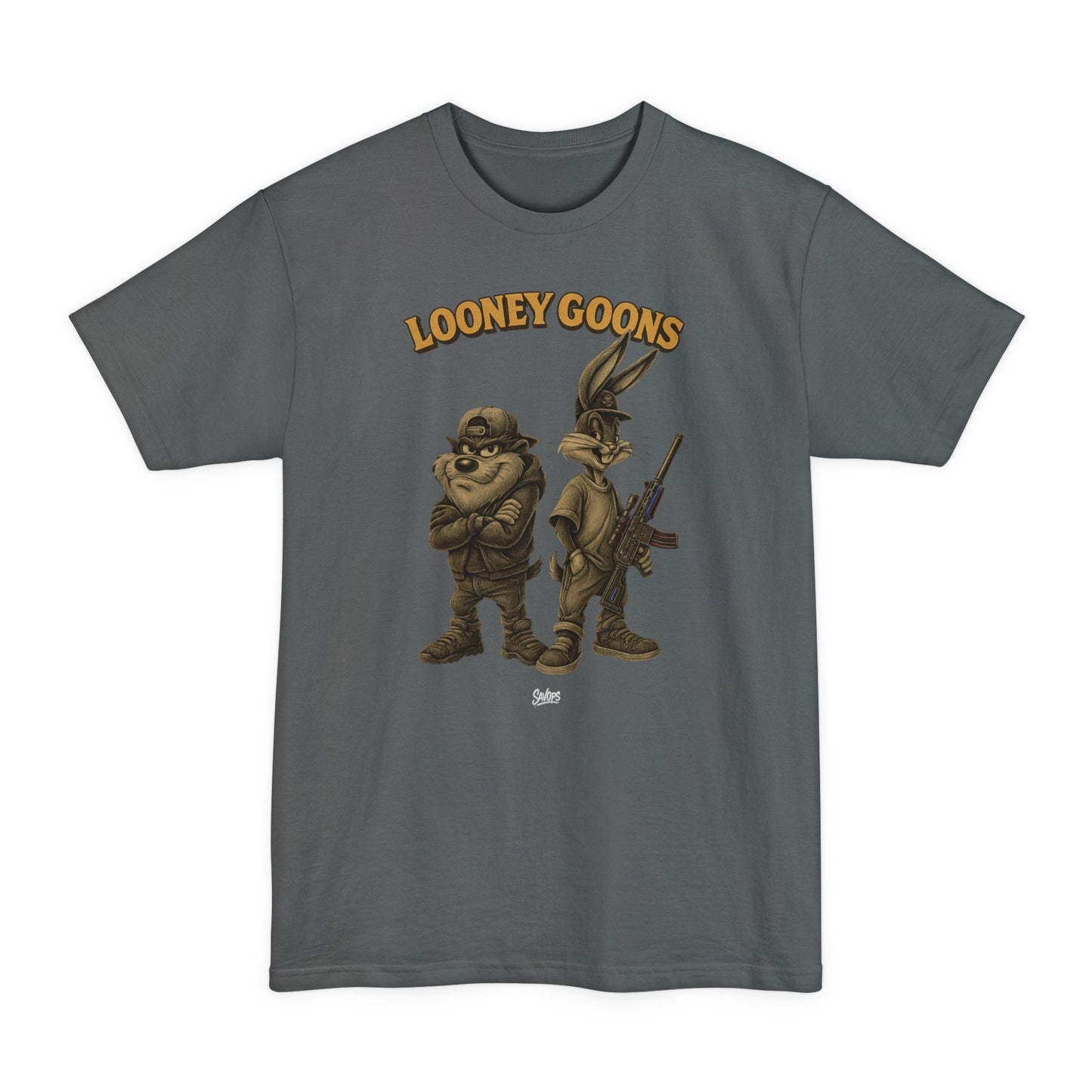 Looney Goons Graphic Tactical T-Shirt – Retro Dark Humor Tall Tee - Savage Operators Tactical Tee | T-Shirt | Savage Operators Clothing | Patriotic Apparel | Military Humor | High Quality Navy