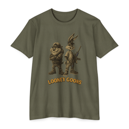 Looney Goons Parody Shirt | Dark Humor Cartoon Satire Tee for Bikers & Gun Owners - Savage Operators Tactical Tee | T-Shirt | Savage Operators Clothing | Patriotic Apparel | Military Humor | High Quality CVC Black