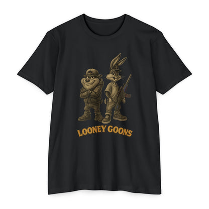Looney Goons Parody Shirt | Dark Humor Cartoon Satire Tee for Bikers & Gun Owners - Savage Operators Tactical Tee | T-Shirt | Savage Operators Clothing | Patriotic Apparel | Military Humor | High Quality CVC Black