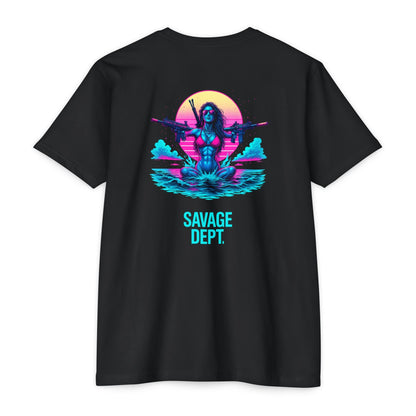 Neon Tactical Tee – Savage Dept. Girl 2 Graphic Shirt for Rebels, Operators, and Street Soldiers - BACK PRINT - Savage Operators Tactical Tee | T-Shirt | Savage Operators Clothing | Patriotic Apparel | Military Humor | High Quality CVC Black