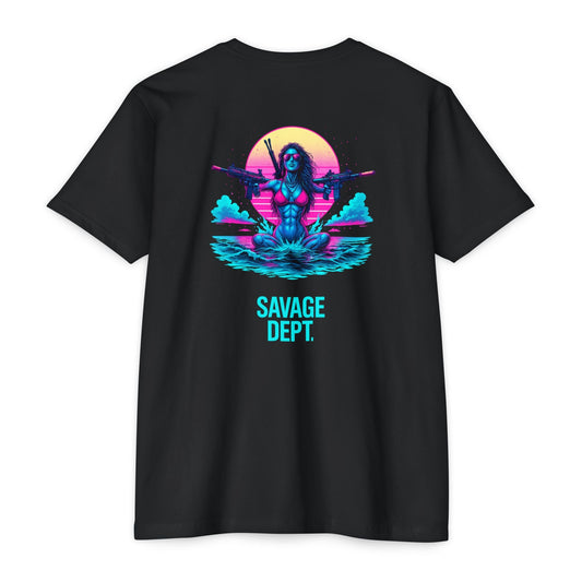 Neon Tactical Tee – Savage Dept. Girl 2 Graphic Shirt for Rebels, Operators, and Street Soldiers - BACK PRINT - Savage Operators Tactical Tee | T-Shirt | Savage Operators Clothing | Patriotic Apparel | Military Humor | High Quality CVC Black