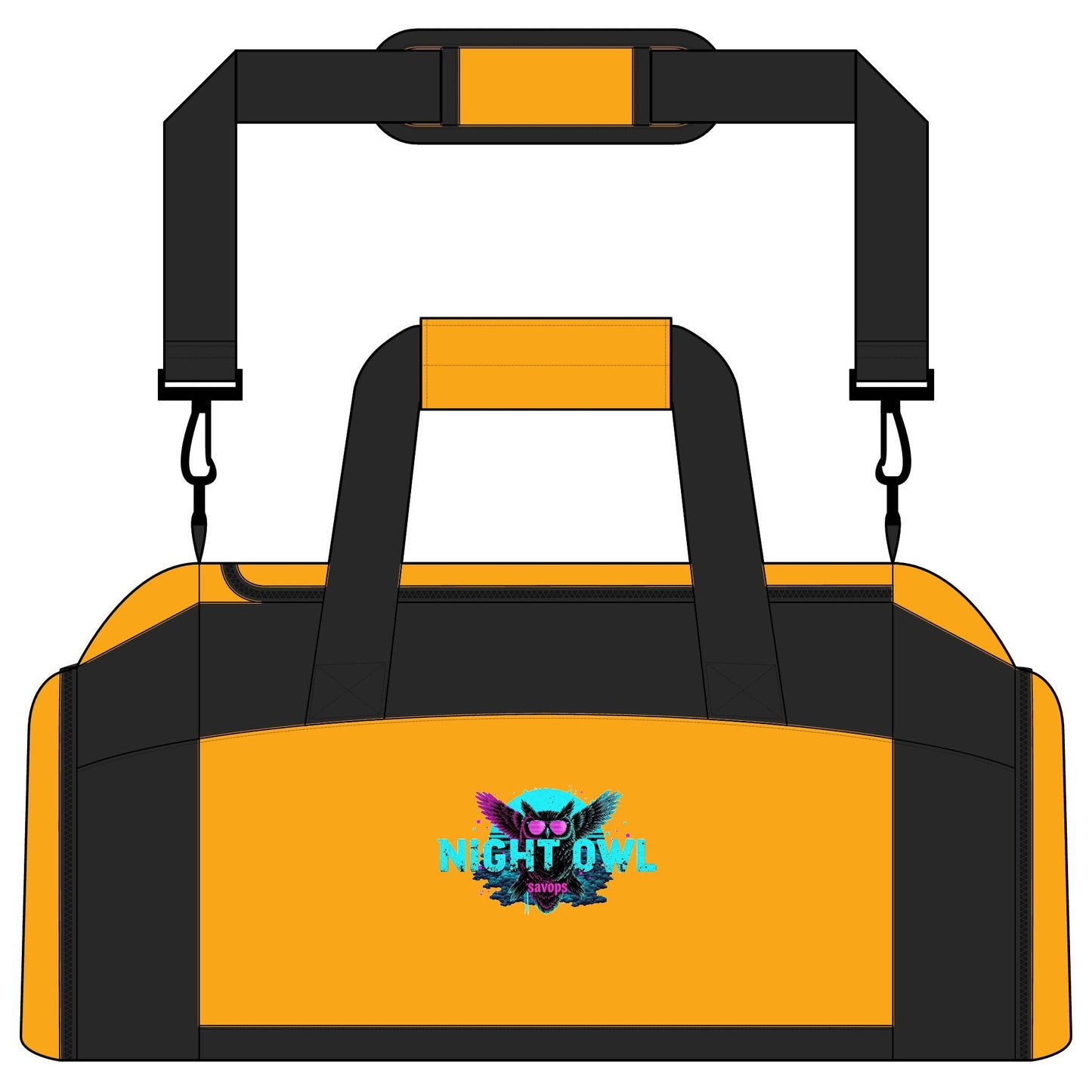 Night Owl Gym Bag – Neon Owl Fitness Duffel - Savage Operators Tactical Tee | Bags | Savage Operators Clothing | Patriotic Apparel | Military Humor | High Quality Gold