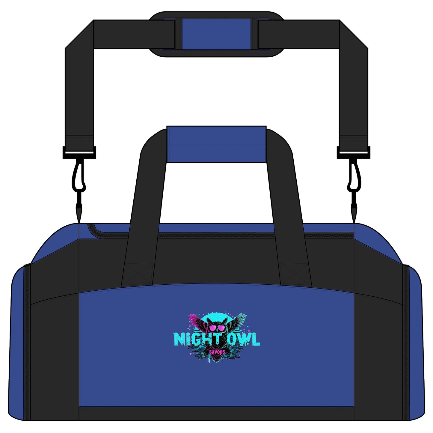 Night Owl Gym Bag – Neon Owl Fitness Duffel - Savage Operators Tactical Tee | Bags | Savage Operators Clothing | Patriotic Apparel | Military Humor | High Quality Royal