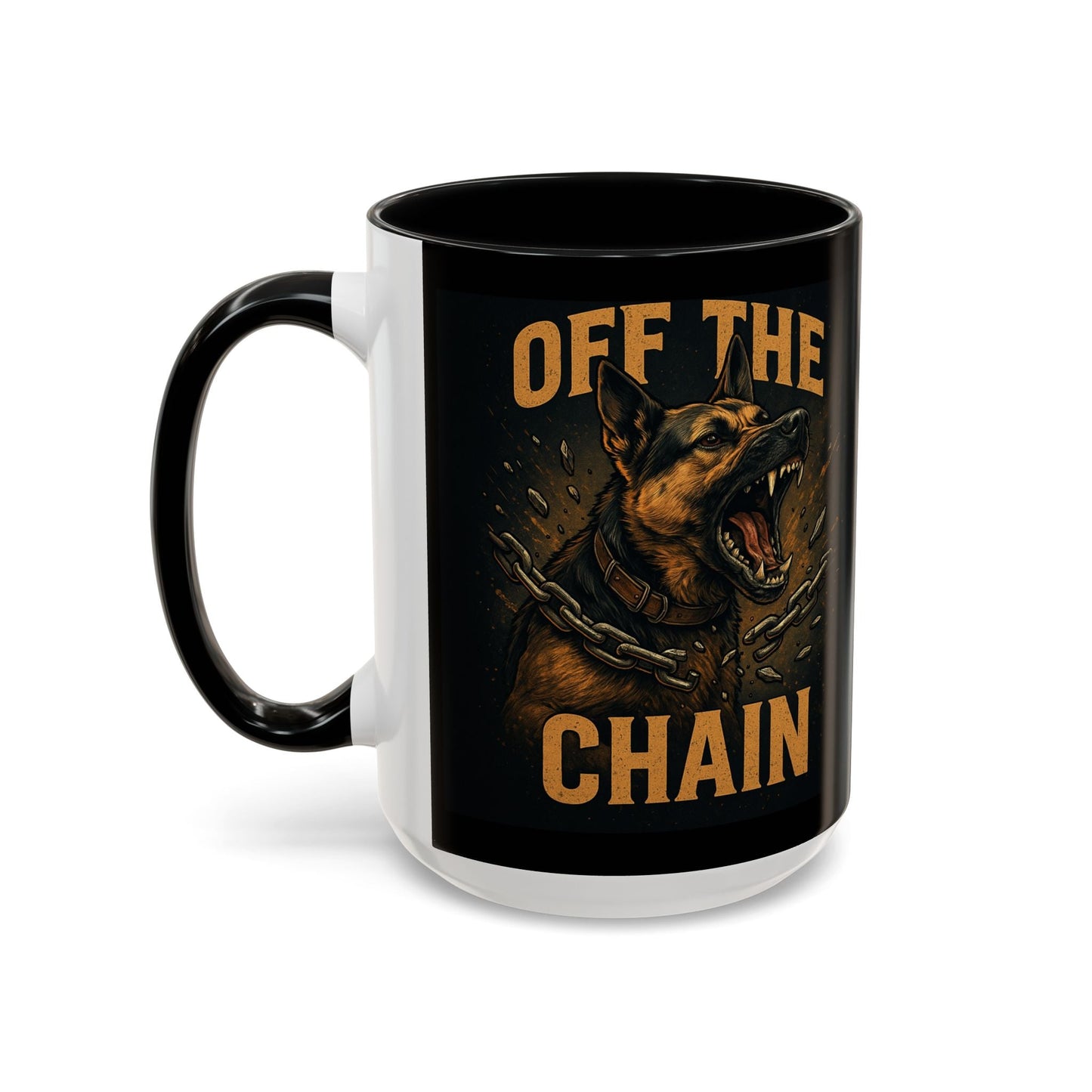Off The Chain k9 Dog Coffee Mug — 16oz Accent Mug for Dog Lovers - Savage Operators Tactical Tee | Mug | Savage Operators Clothing | Patriotic Apparel | Military Humor | High Quality 15oz