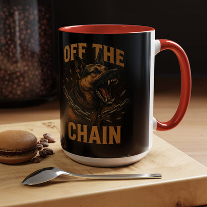 Off The Chain k9 Dog Coffee Mug — 16oz Accent Mug for Dog Lovers - Savage Operators Tactical Tee | Mug | Savage Operators Clothing | Patriotic Apparel | Military Humor | High Quality 15oz