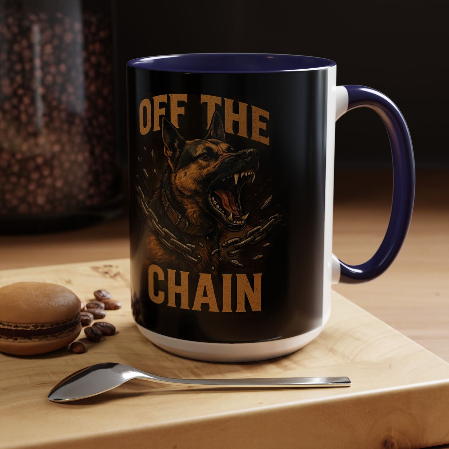 Off The Chain k9 Dog Coffee Mug — 16oz Accent Mug for Dog Lovers - Savage Operators Tactical Tee | Mug | Savage Operators Clothing | Patriotic Apparel | Military Humor | High Quality 15oz