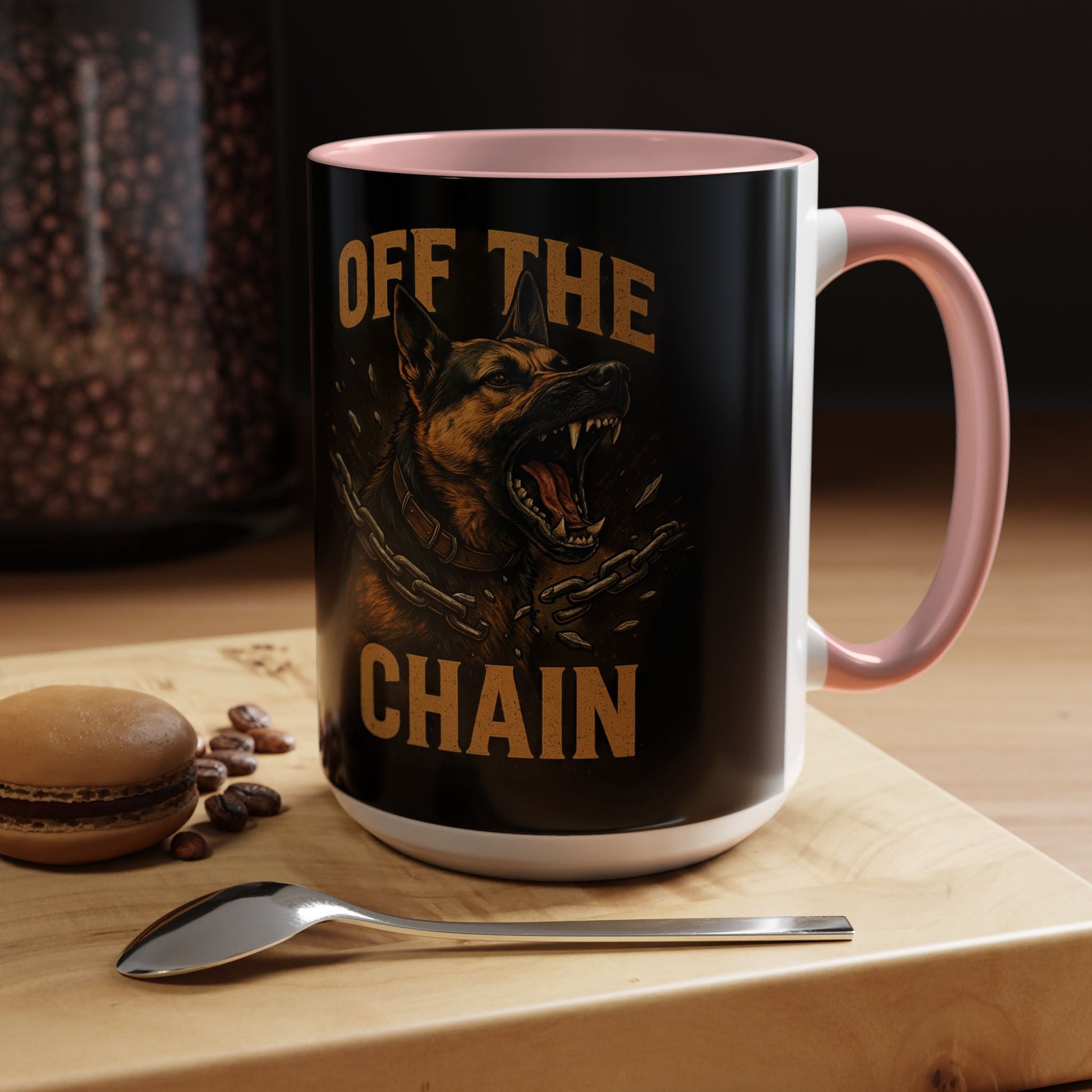 Off The Chain k9 Dog Coffee Mug — 16oz Accent Mug for Dog Lovers - Savage Operators Tactical Tee | Mug | Savage Operators Clothing | Patriotic Apparel | Military Humor | High Quality 15oz