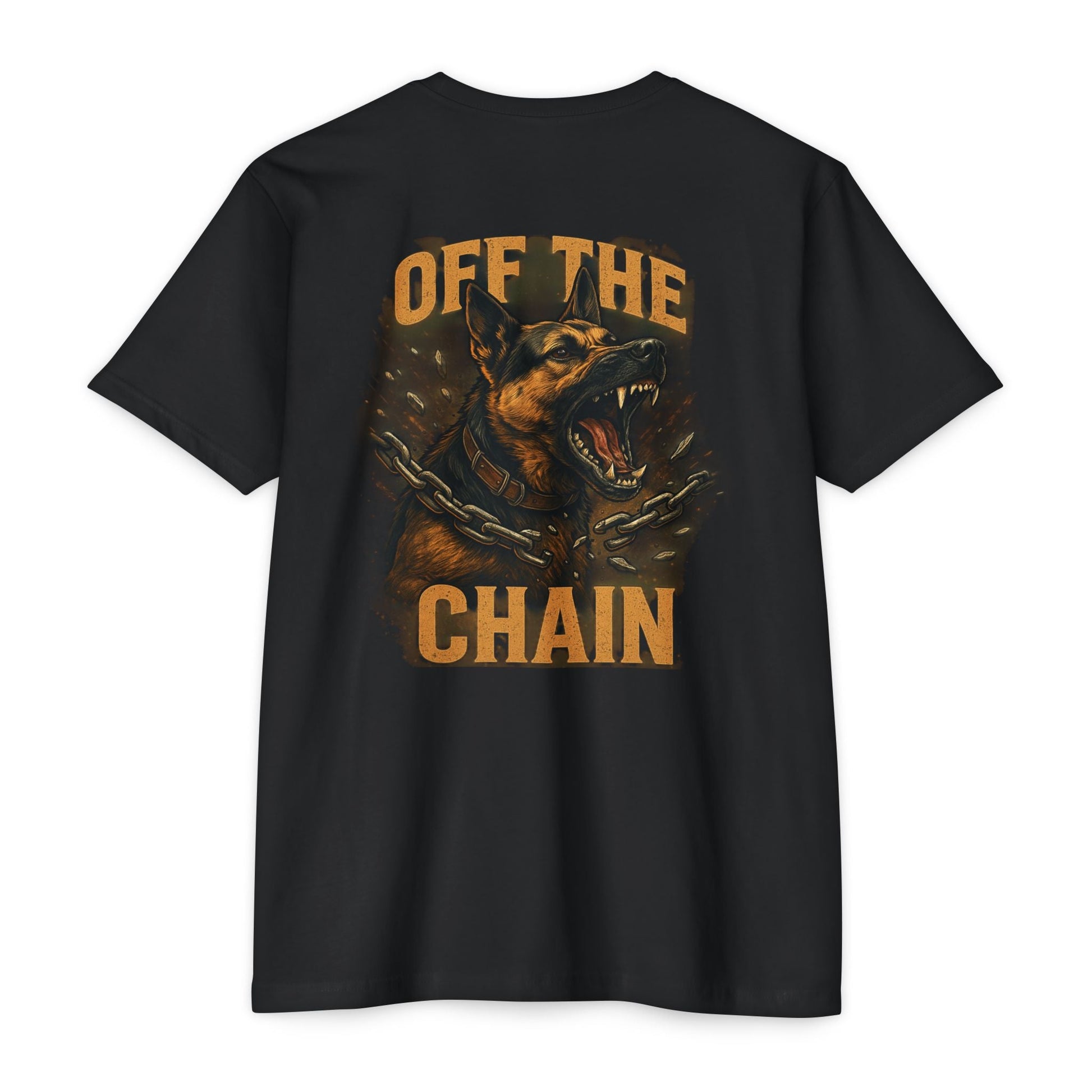 Off The Chain – Tactical K9 Tee - BACK PRINT - Savage Operators Tactical Tee | T-Shirt | Savage Operators Clothing | Patriotic Apparel | Military Humor | High Quality CVC Black