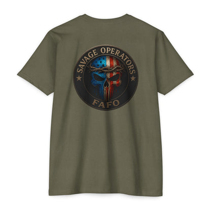 Patriotic FAFO Skull Shirt – American Flag Cross & Crown Design | Tactical Christian 2A Tee - Savage Operators Tactical Tee | T-Shirt | Savage Operators Clothing | Patriotic Apparel | Military Humor | High Quality CVC Black