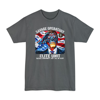 Politician Skull Shirt | Obey Consume Conform XLT Tall Tee - Savage Operators Tactical Tee | T-Shirt | Savage Operators Clothing | Patriotic Apparel | Military Humor | High Quality Navy