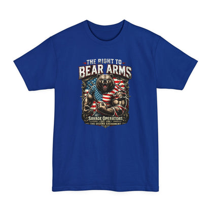 Right to Bear Arms Big & Tall Shirt – Patriotic Second Amendment Bear XLT Tee - Savage Operators Tactical Tee | T-Shirt | Savage Operators Clothing | Patriotic Apparel | Military Humor | High Quality Deep Royal