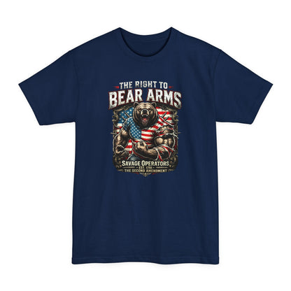 Right to Bear Arms Big & Tall Shirt – Patriotic Second Amendment Bear XLT Tee - Savage Operators Tactical Tee | T-Shirt | Savage Operators Clothing | Patriotic Apparel | Military Humor | High Quality Navy