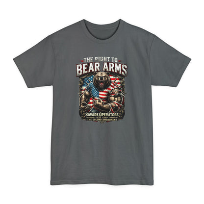 Right to Bear Arms Big & Tall Shirt – Patriotic Second Amendment Bear XLT Tee - Savage Operators Tactical Tee | T-Shirt | Savage Operators Clothing | Patriotic Apparel | Military Humor | High Quality Navy