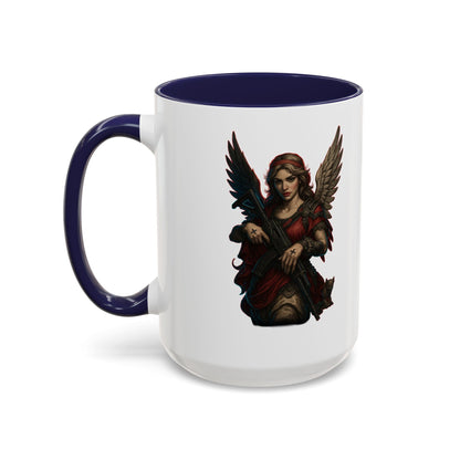 Savage Angel Coffee Mug — Gothic Warrior Winged Protector Accent Mug - Savage Operators Tactical Tee | Mug | Savage Operators Clothing | Patriotic Apparel | Military Humor | High Quality 15oz