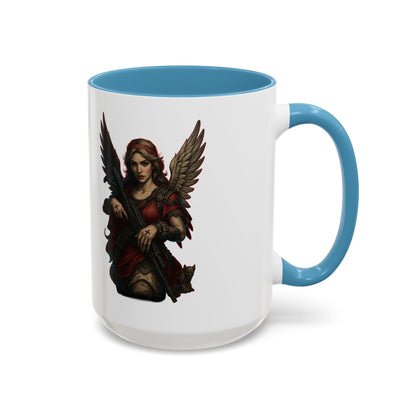 Savage Angel Coffee Mug — Gothic Warrior Winged Protector Accent Mug - Savage Operators Tactical Tee | Mug | Savage Operators Clothing | Patriotic Apparel | Military Humor | High Quality 15oz
