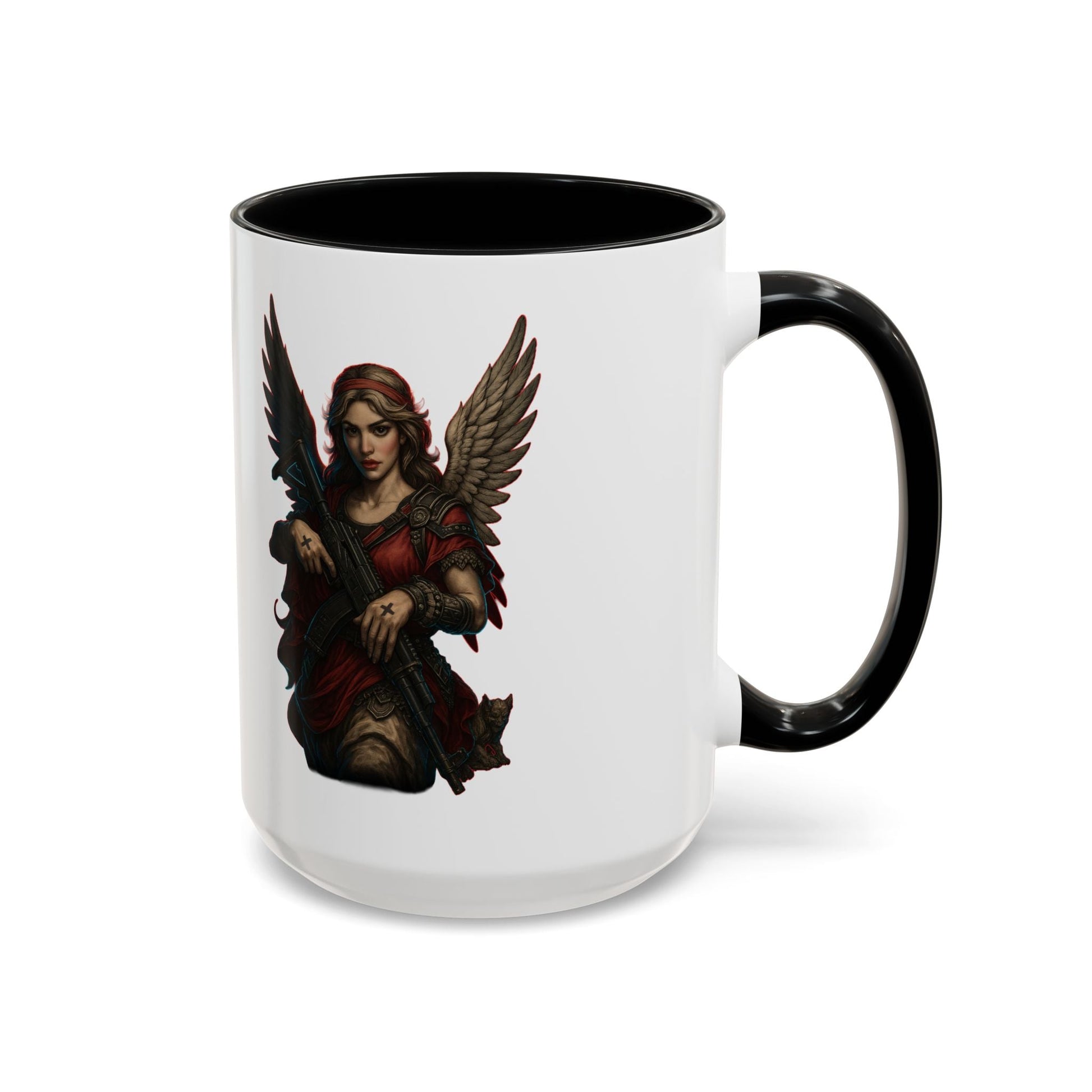 Savage Angel Coffee Mug — Gothic Warrior Winged Protector Accent Mug - Savage Operators Tactical Tee | Mug | Savage Operators Clothing | Patriotic Apparel | Military Humor | High Quality 15oz