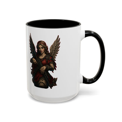 Savage Angel Coffee Mug — Gothic Warrior Winged Protector Accent Mug - Savage Operators Tactical Tee | Mug | Savage Operators Clothing | Patriotic Apparel | Military Humor | High Quality 15oz