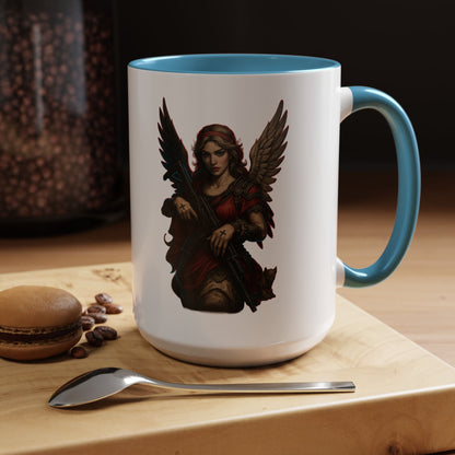 Savage Angel Coffee Mug — Gothic Warrior Winged Protector Accent Mug - Savage Operators Tactical Tee | Mug | Savage Operators Clothing | Patriotic Apparel | Military Humor | High Quality 15oz